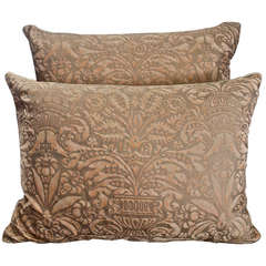 Pair of Vintage Fortuny Pillows in Campanelle