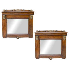 Pair of English Carved Pine & Parcel Gilt Mirrors