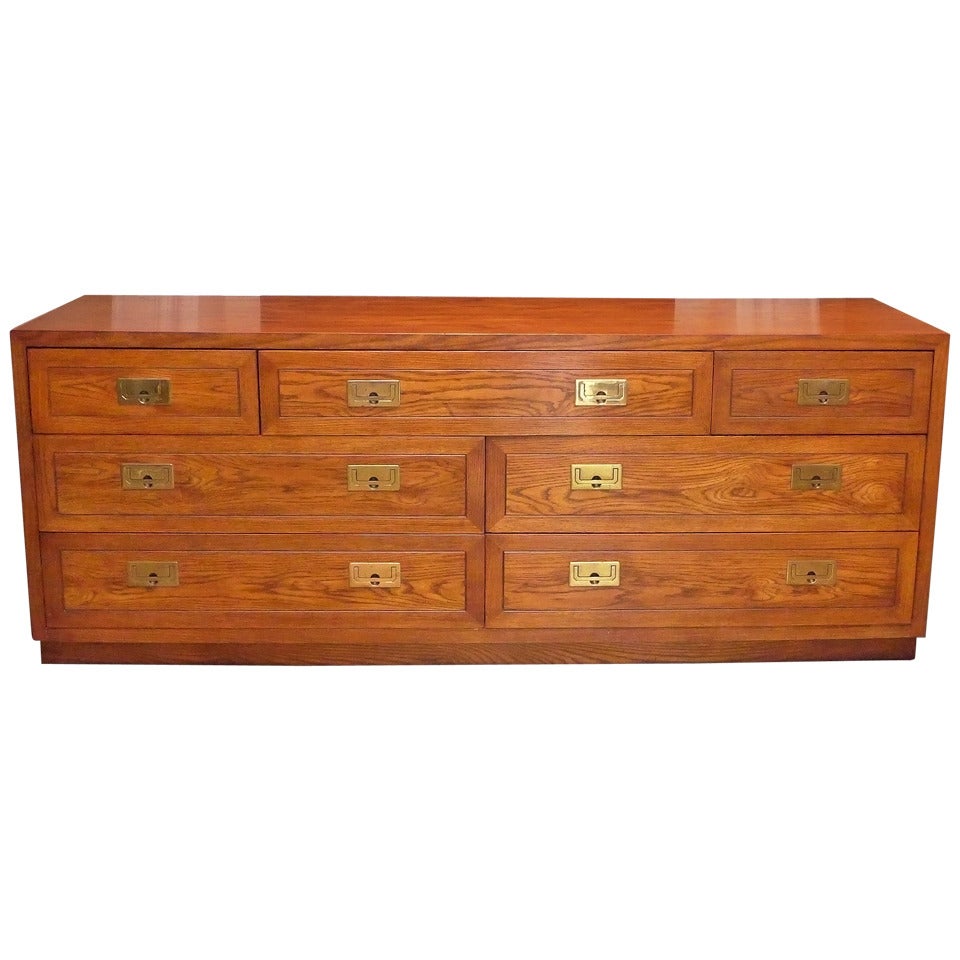 7-Drawer Campaign Credenza by Henredon