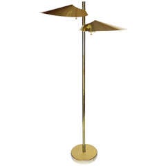 Jere Double-Shade Brass Floor Lamp