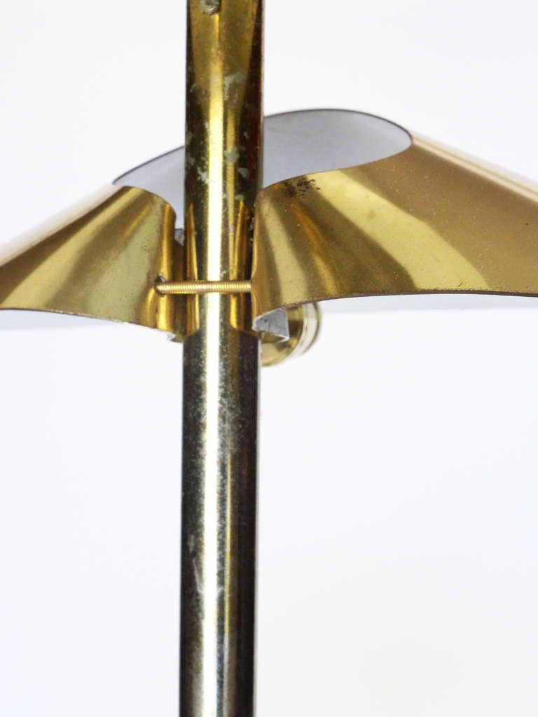 American Jere Double-Shade Brass Floor Lamp