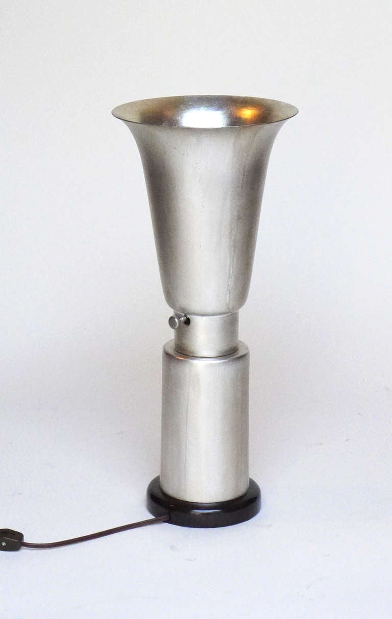 Silver-Leafed table lamp.