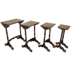 Vintage Set of 4 Chinese Nesting Tables