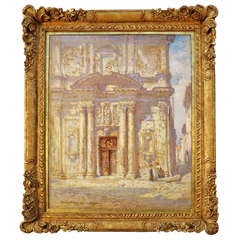 Antique "Cathedral at Le Martiques" painting by Colin Campbell Cooper