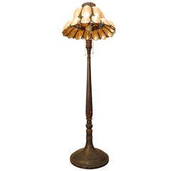 1930s Chinoiserie Lamp with Nautilius Shell Shade.