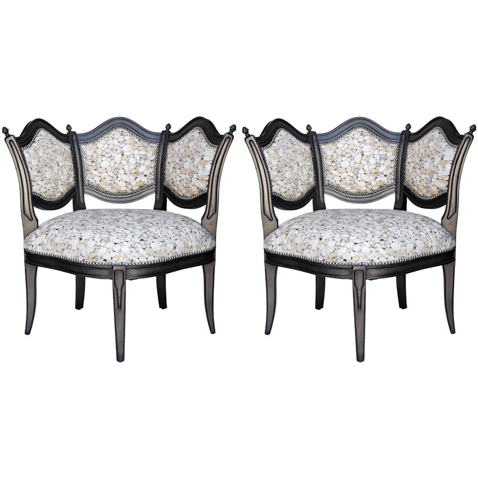 Pair of Hollywood Regency Side Chairs Attributed to Baker