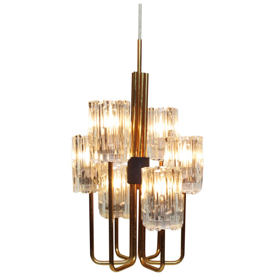 Kalmar 5-Arm Brass 
Glass Chandelier