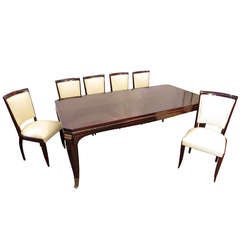 French Art Deco Rosewood Dining Set, 1930s