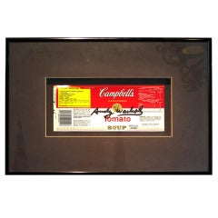 Vintage Andy Warhol Signed Campbell's Soup Wrapper