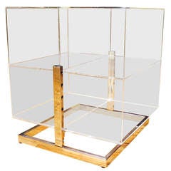 1970s Lucite and Chromed Steel Side Table