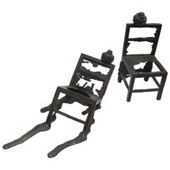 Used Bronze Sculpture of Two Chairs