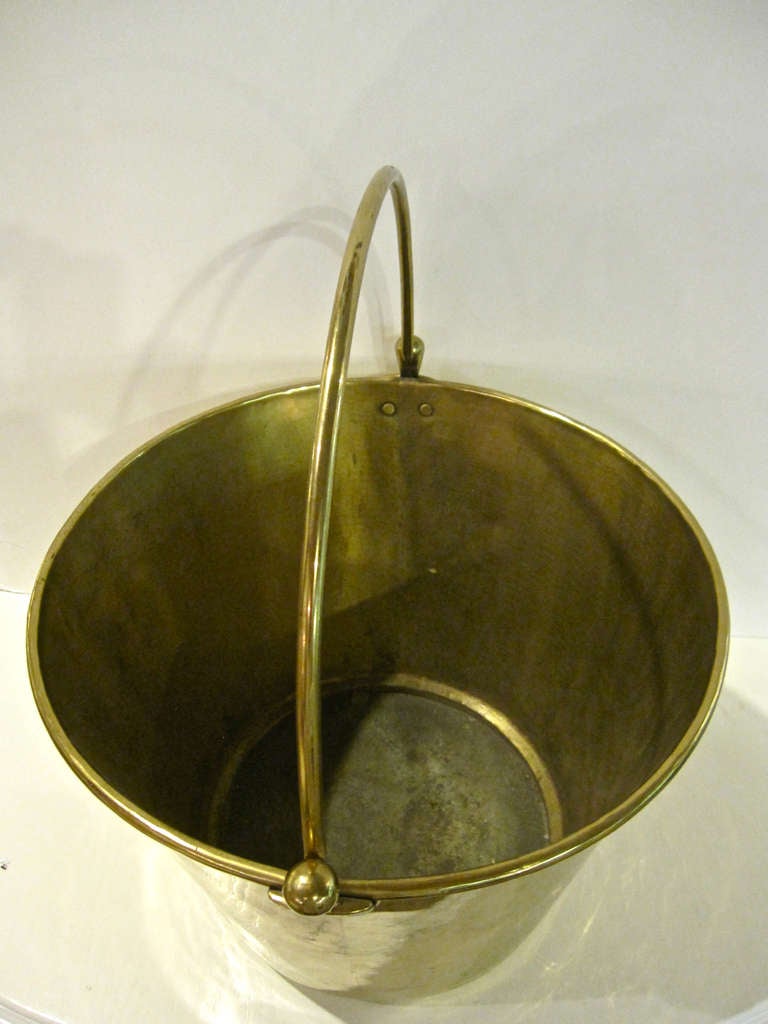 19th c. English Brass Peat Bucket 1