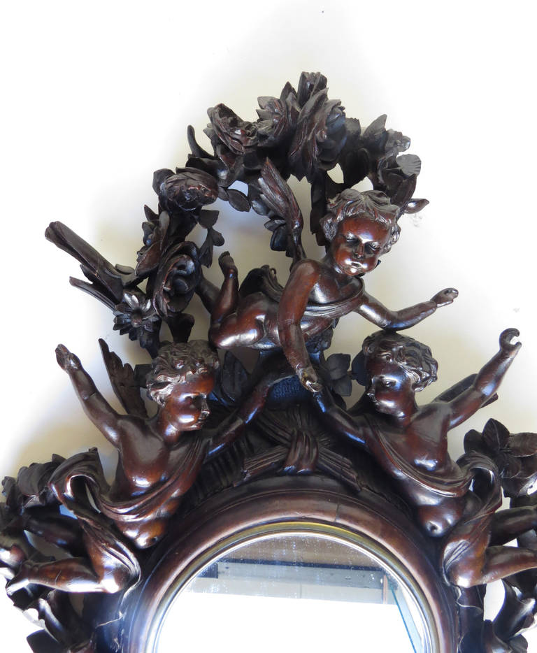 French Early 19th Century Carved Mirror