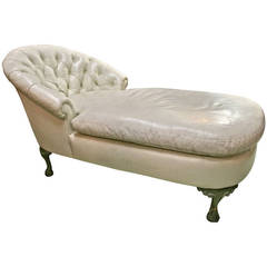 Tufted Leather Chaise