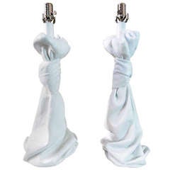 Vintage Pair of "Folded Drape" Table Lamps