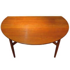 Rare Solid Teak Wood Drop-Leaf Table