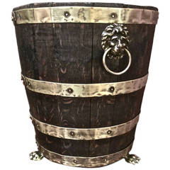English Regency Oak and Brass Wine Bucket, circa 1820