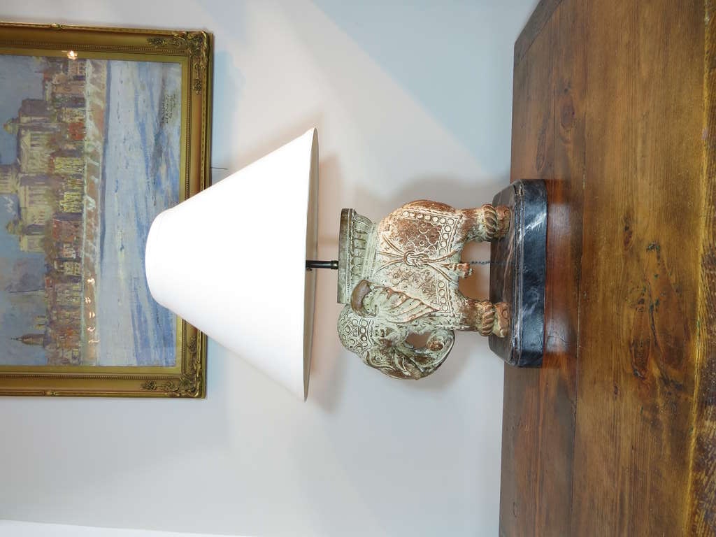 Early 19th c. Carved Elephant Lamps