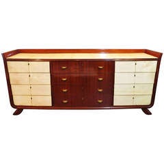 Italian Rosewood and Parchment Dresser