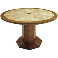 John Widdicomb Burl and Marble Table