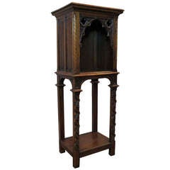 1920s Gothic Spanish Revival Oak Stand