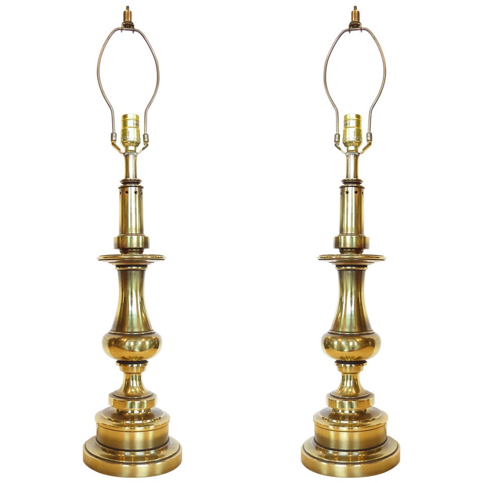 Pair of Brass Lamps by Stiffel