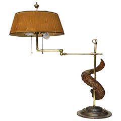 Antique Swing-Arm Sculptural Table Lamp