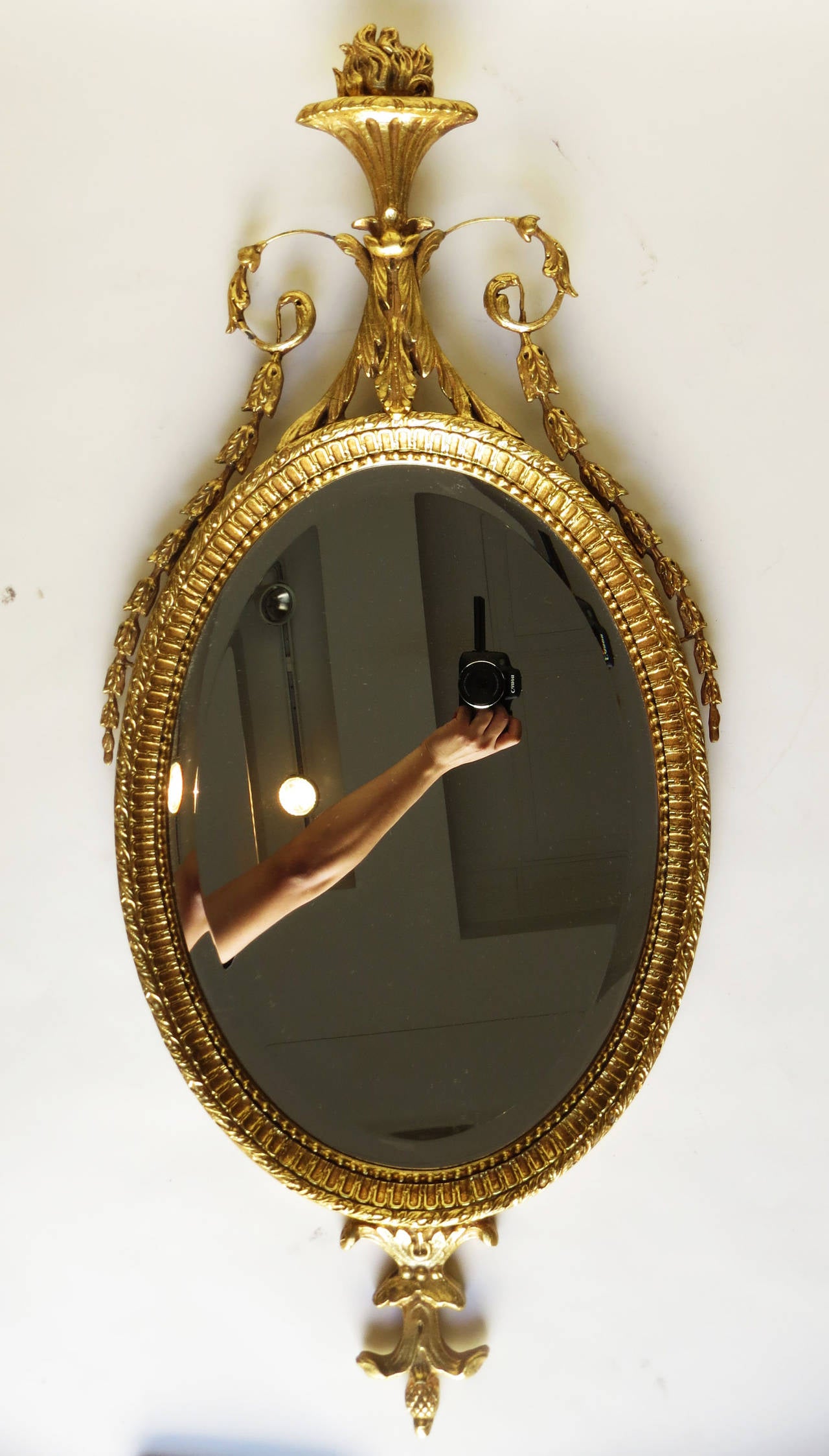 19th century carved gold leaf mirror.