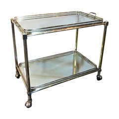 1920s Silver Tray Serving Cart