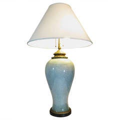 Oversized Ceramic Crackle Glazed Table Lamp