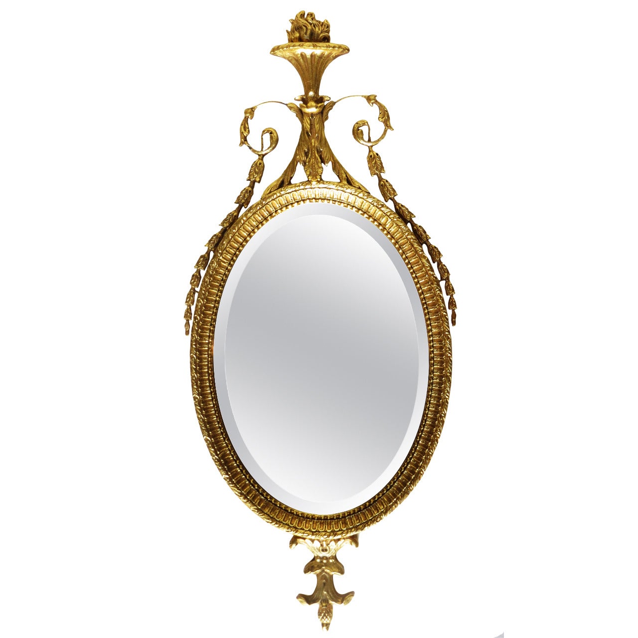 19th Century Carved Gold Leaf Mirror For Sale
