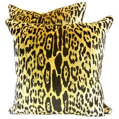 Pair Scalamandre Silk "Il Leopardo" Pillows