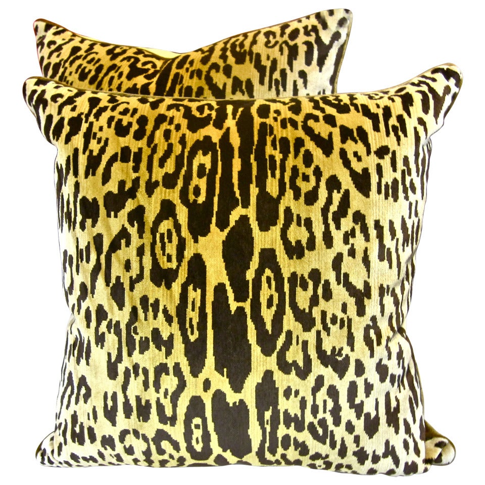 Pair Scalamandre Silk "Il Leopardo" Pillows