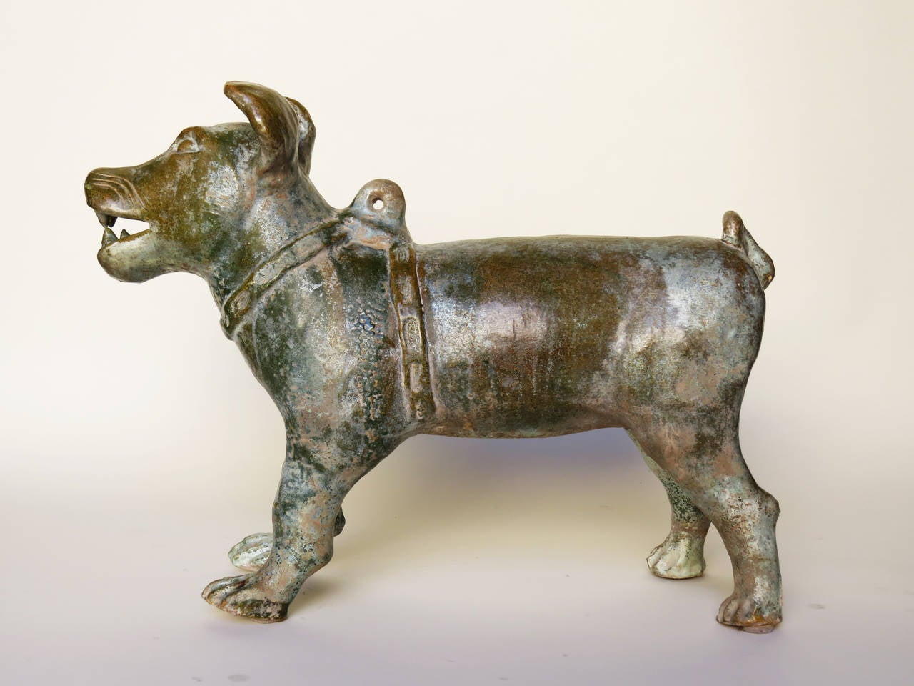 Chinese Han Dynasty Style Bronze Dog Sculpture