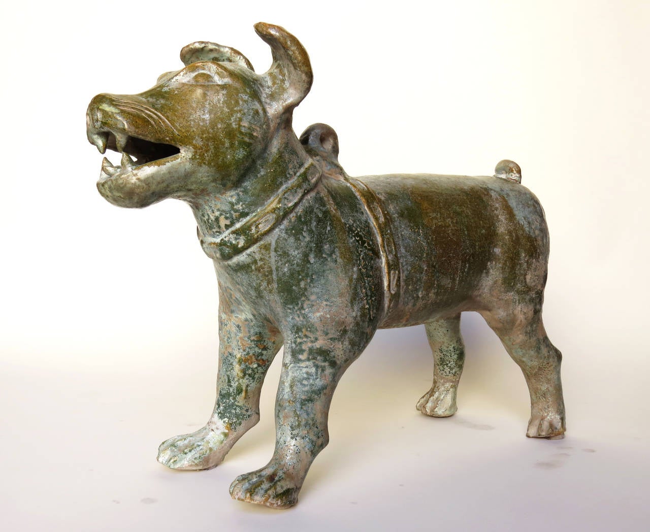 20th Century Han Dynasty Style Bronze Dog Sculpture