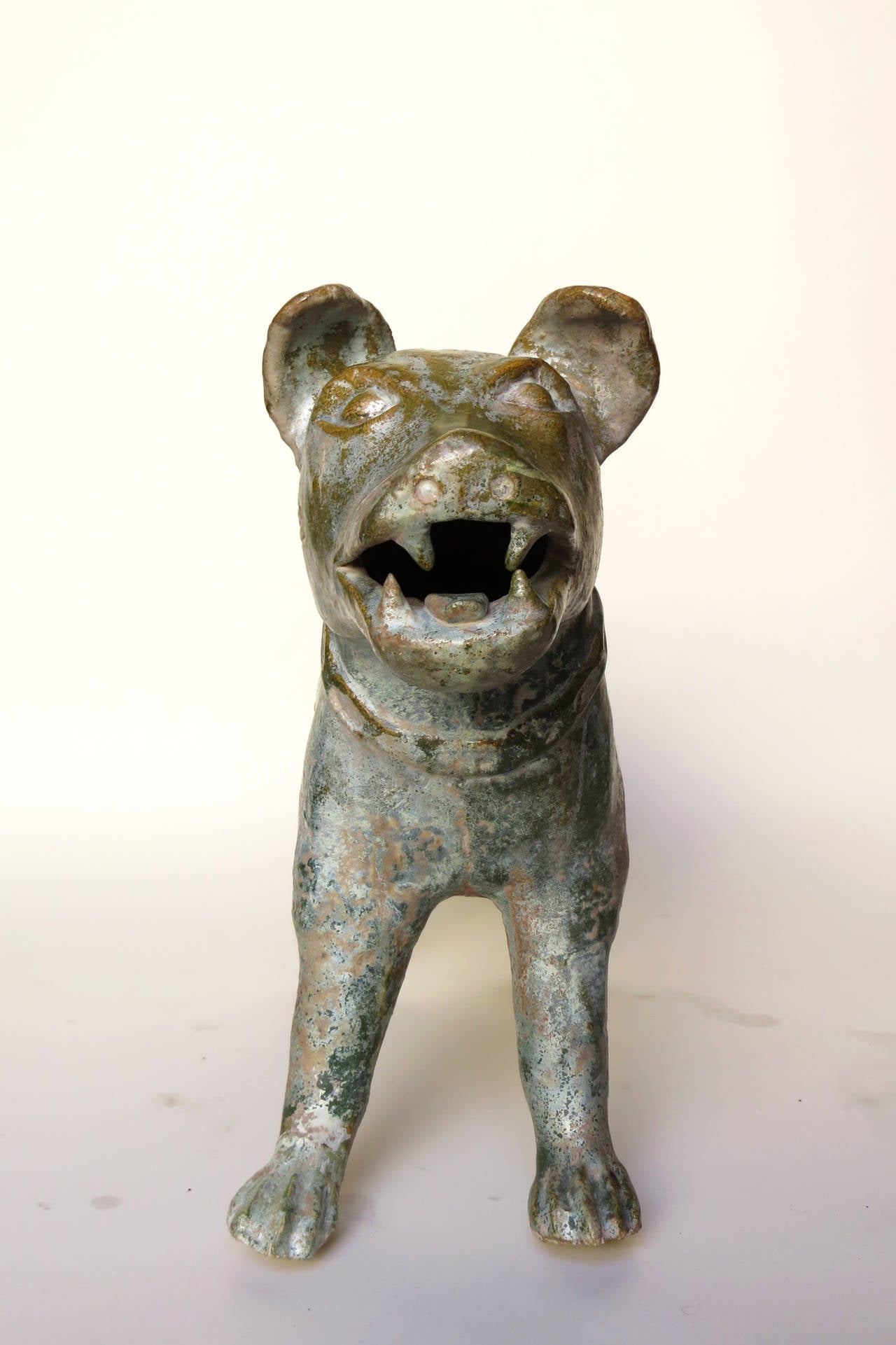 Han Dynasty Style Bronze Dog Sculpture In Excellent Condition In Los Angeles, CA