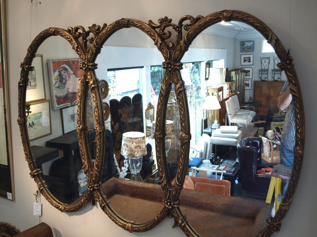 antique triple mirror