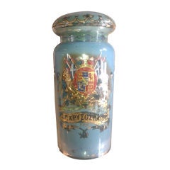 English apothecary jar circa 1902