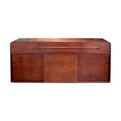 Modernist Deco Console Credenza with Drop Leaf Drawer