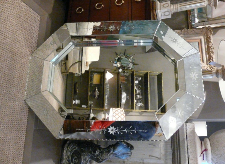 20th Century Octagonal Venetian Style Vintage Mirror