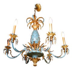 Hand Painted with Gilt Pineapple Chandelier