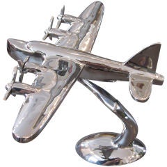 Art Deco Chrome Airplane Sculpture
