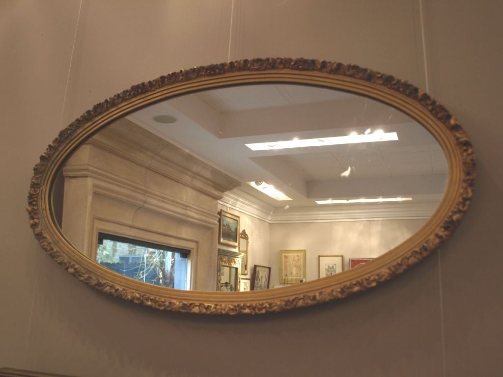 Gold Oval Wall Mirror