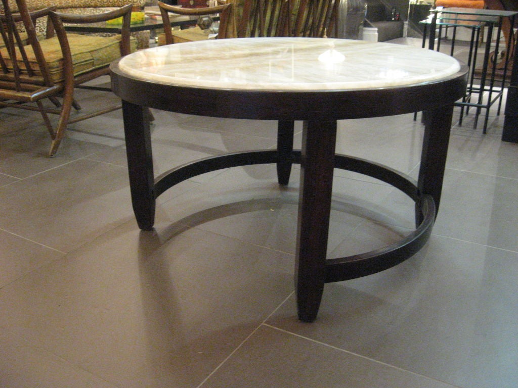 Beautiful Onyx Top With Mahogany Coffee Table