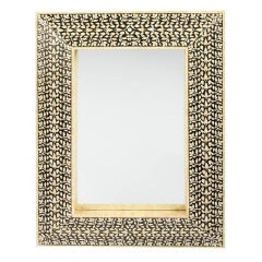 Large Levantine Mirror w/ Inlaid Bone & Exotic Hardwood Frame