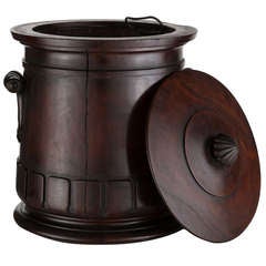 Antique Rare Barrel Form English Georgian Wine Cellarette