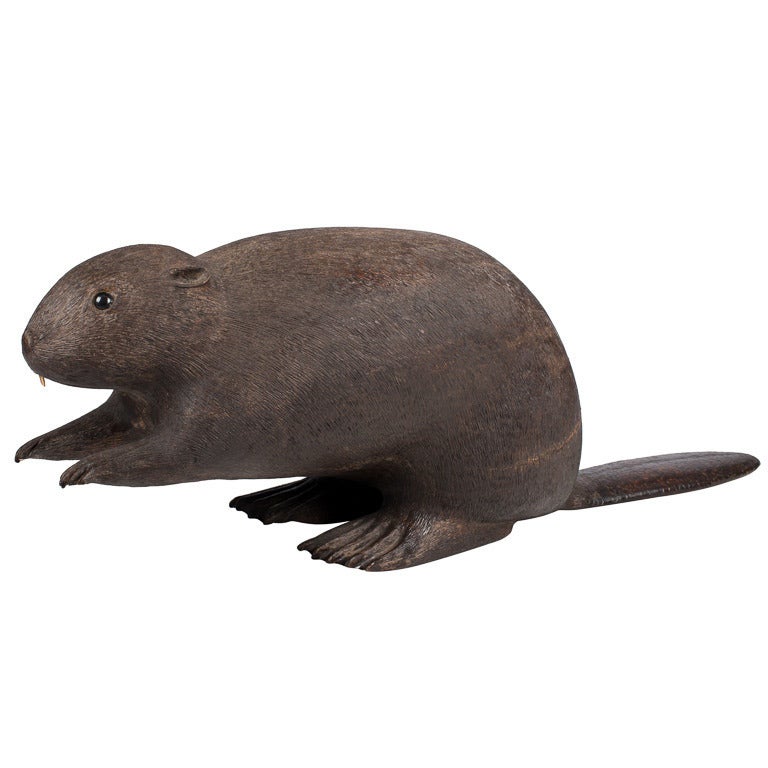 Early 20th Century Carved Figure of a Beaver