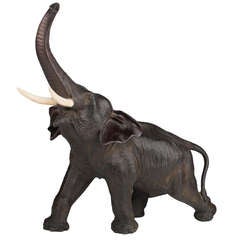 Japanese Bronze Model Of An Elephant.