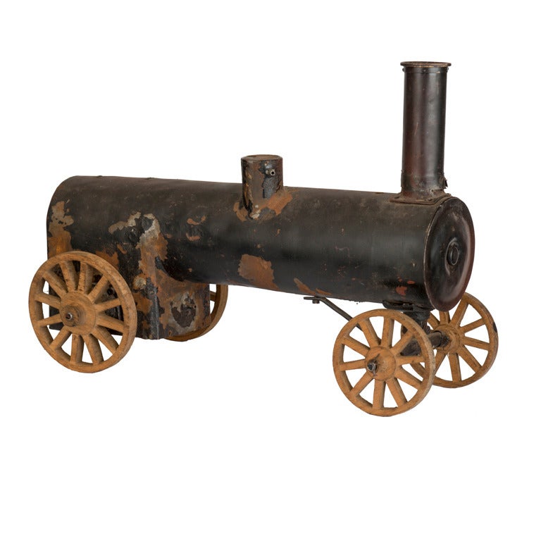 Substantial 1930s American Folk Art Steam Train Model