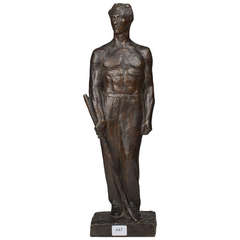 1930s Bronze of Man by Maurice Delannoy